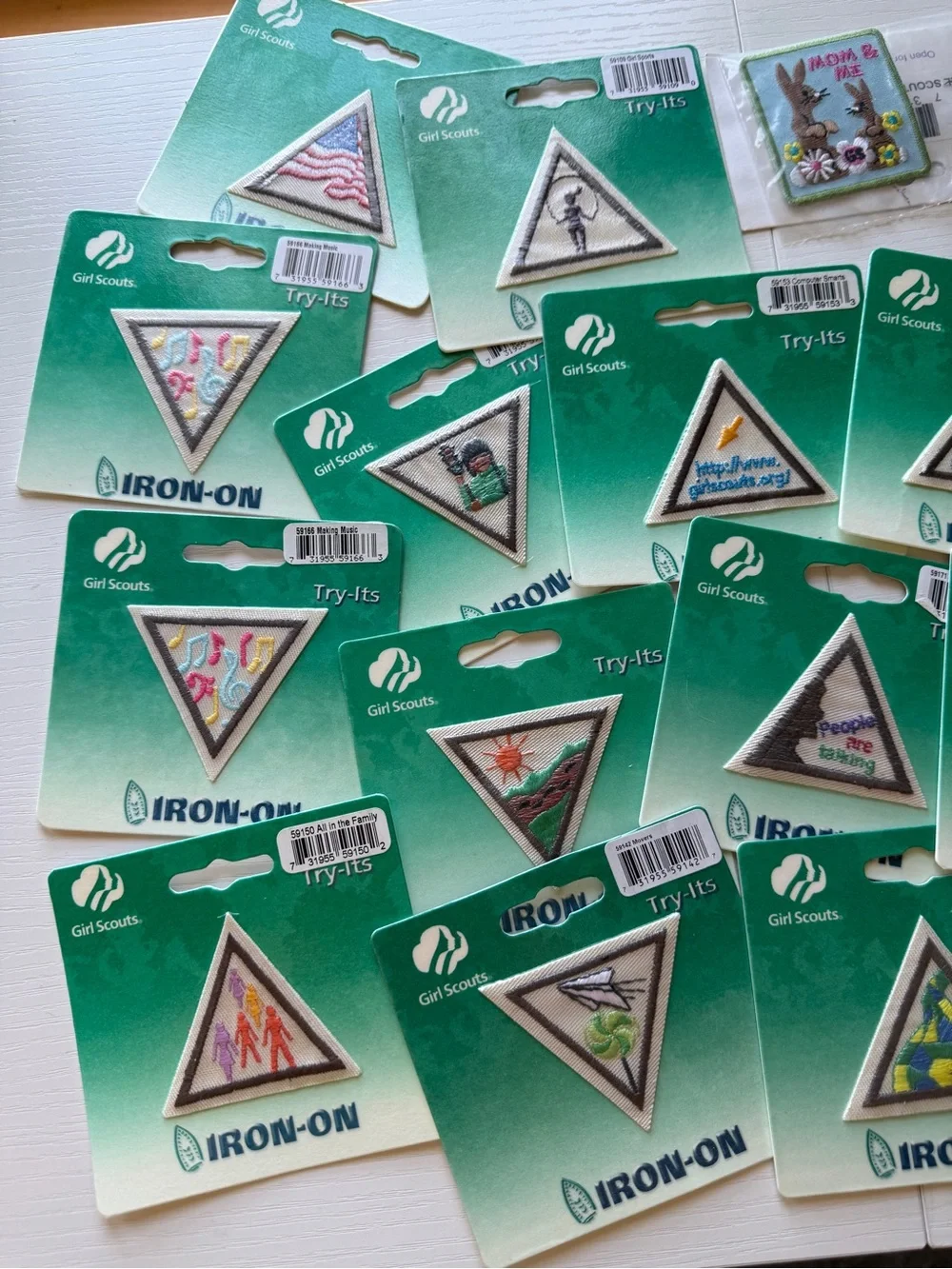 Girl Scouts Brownie Try-Its Try It Iron-On Triangular Badges Pre 2010